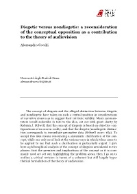 Diegetic Versus Nondiegetic: a Reconsideration of the Conceptual Opposition As a Contribution to the Theory of Audiovision
