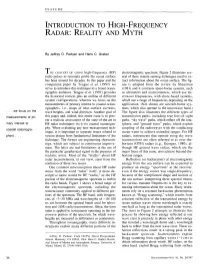 Introduction to High-Frequency Radar: Reality and Myti-I