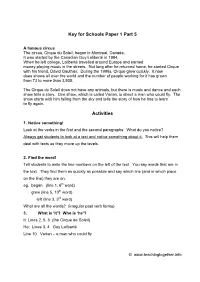 Key for Schools Paper 1 Part 5 Activities