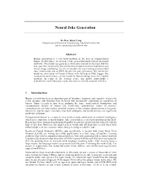 Neural Joke Generation
