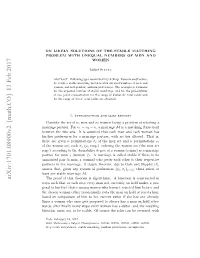 On Likely Solutions of the Stable Matching Problem with Unequal