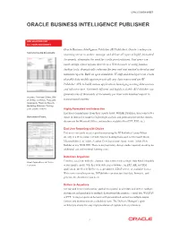 Oracle Business Intelligence Publisher