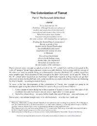 The Colonization of Tiamat