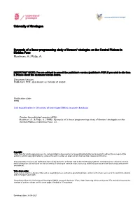 University of Groningen Synopsis of a Linear Programming Study Of