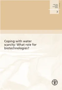 Coping with Water Scarcity: What Role for Biotechnologies?