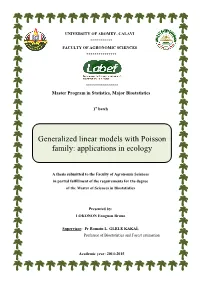 Generalized Linear Models with Poisson Family: Applications in Ecology