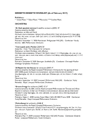 KENNETH HESKETH WORKLIST (As of February 2017)