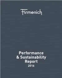 Performance & Sustainability Report