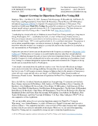 Support Growing for Bipartisan Final-Five Voting Bill