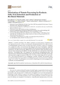 Valorization of Tomato Processing By-Products: Fatty Acid Extraction and Production of Bio-Based Materials