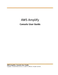 AWS Amplify Console User Guide