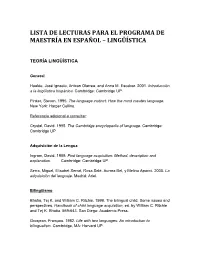 Linguistics Reading List.Pdf