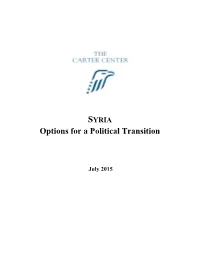 Options for a Political Transition in Syria