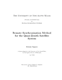 Remote Synchronization Method for the Quasi-Zenith Satellite System