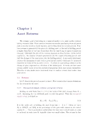 Chapter 1 Asset Returns
