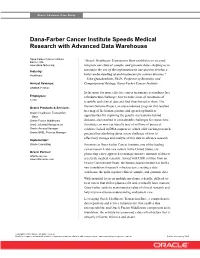 Dana-Farber Cancer Institute: Oracle Customer Case Study
