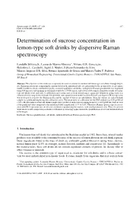 Determination of Sucrose Concentration in Lemon-Type Soft Drinks by Dispersive Raman Spectroscopy