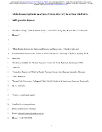Meta-Transcriptomic Analysis of Virus Diversity in Urban Wild Birds With