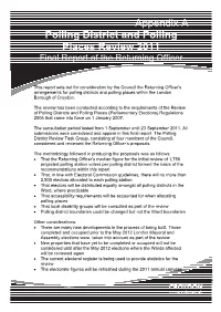 Polling District and Polling Places Review 2011 Final Report of the Returning Officer