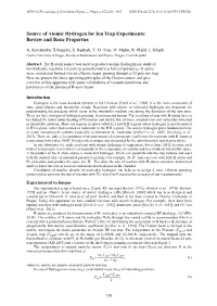 Source of Atomic Hydrogen for Ion Trap Experiments: Review and Basic Properties