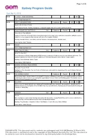 Sydney Program Guide