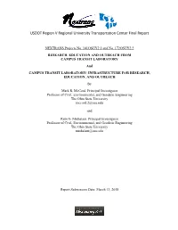 USDOT Region V Regional University Transportation Center Final Report