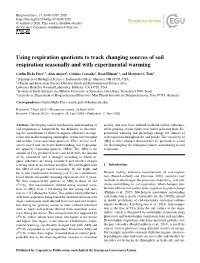 Using Respiration Quotients to Track Changing Sources of Soil Respiration Seasonally and with Experimental Warming