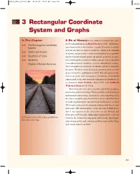 3 Rectangular Coordinate System and Graphs