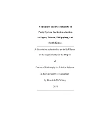 Continuity and Discontinuity of Party System