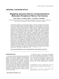 Mapping Sensory Nerve Communications Between Peripheral Nerve Territories