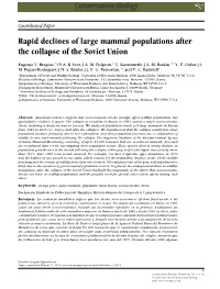 Rapid Declines of Large Mammal Populations After the Collapse of the Soviet Union