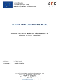 Sociodemografická Analýza Pro Orp Písek
