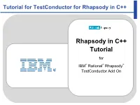 Tutorial for Testconductor for Rhapsody in C++