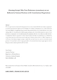 Why Voter Preferences (Sometimes) Are Not Reflected in National Positions in EU Constitutional Negotiations