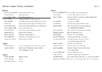 Directors, Auditors, Trustees, and Advisors (2020.7.1)
