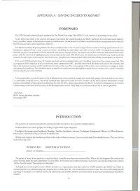 Diving Incidents Report Foreward Introduction