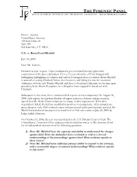 Dr. Michael Welner's Report on Brian David Mitchell