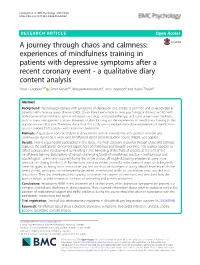Experiences of Mindfulness Training in Patients With