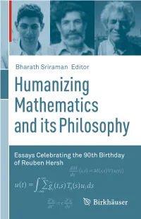 Humanizing Mathematics and Its Philosophy