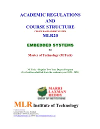 M.Tech-DSCE- Academic Regulations & Syllabus – MLR18