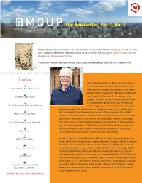 @Mqupthe Newsletter, Vol. 1, No. 1