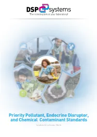 Priority Pollutant, Endocrine Disruptor, and Chemical Contaminant Standards Solutions for a Greener World Introduction