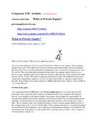 What Is Private Equity? Privateequityatwork.Com