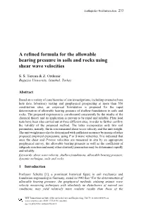 A Refined Formula for the Allowable Bearing Pressure in Soils and Rocks Using Shear Wave Velocities