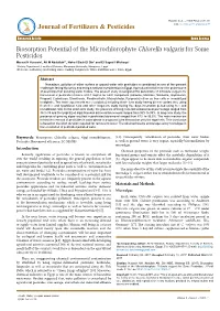 Biosorption Potential of the Microchlorophyte Chlorella Vulgaris for Some