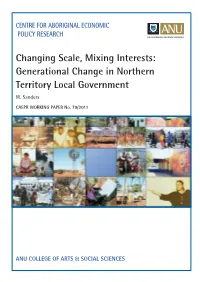 Generational Change in Northern Territory Local Government W