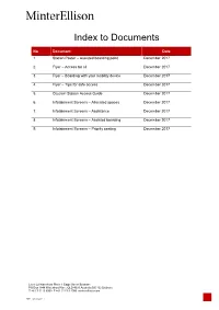 Index to Documents