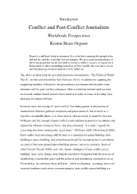 Introduction Conflict and Post-Conflict Journalism