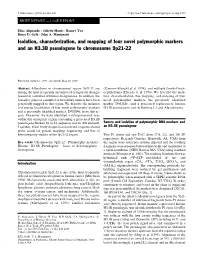 Isolation, Characterization, and Mapping of Four Novel Polymorphic Markers and an H3.3B Pseudogene to Chromosome 9P21-22