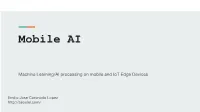 Machine Learning/AI Processing on Mobile and Iot Edge Devices